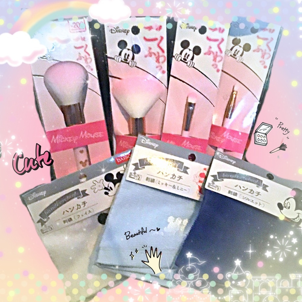 DisneyJapanMickey Make up Embroidered Handkerchief